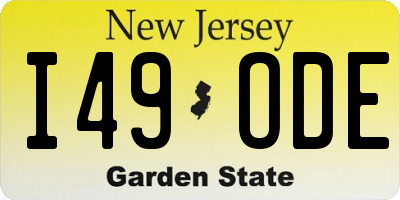 NJ license plate I49ODE