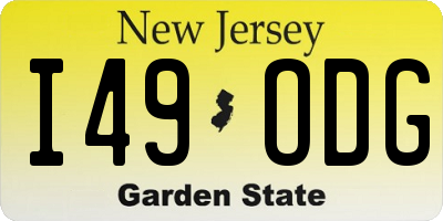 NJ license plate I49ODG