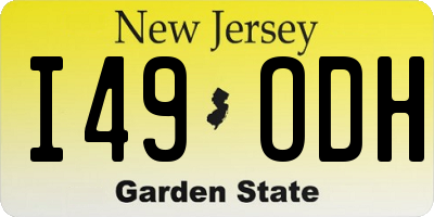 NJ license plate I49ODH