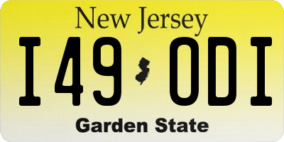 NJ license plate I49ODI