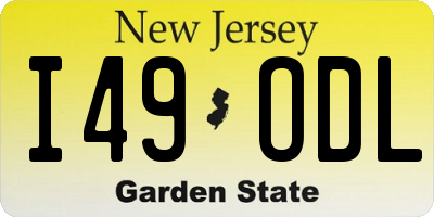 NJ license plate I49ODL