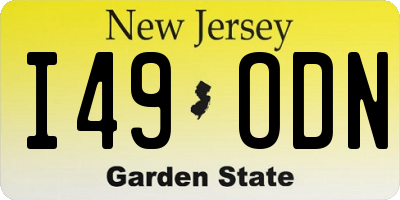 NJ license plate I49ODN