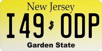NJ license plate I49ODP