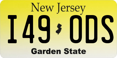 NJ license plate I49ODS