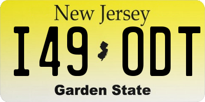NJ license plate I49ODT