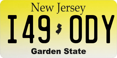 NJ license plate I49ODY