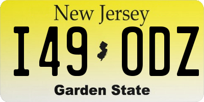 NJ license plate I49ODZ