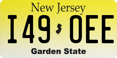 NJ license plate I49OEE
