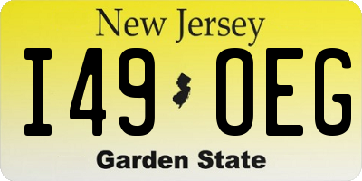 NJ license plate I49OEG