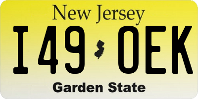 NJ license plate I49OEK