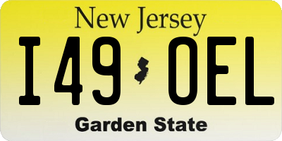 NJ license plate I49OEL