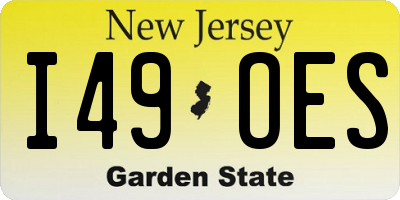 NJ license plate I49OES