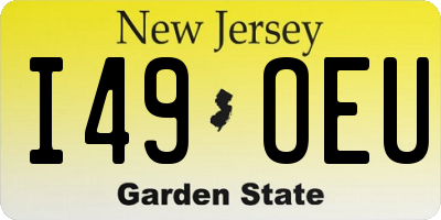 NJ license plate I49OEU