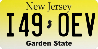 NJ license plate I49OEV