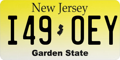 NJ license plate I49OEY