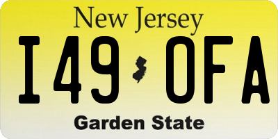 NJ license plate I49OFA