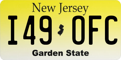 NJ license plate I49OFC