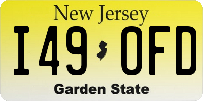 NJ license plate I49OFD