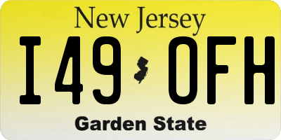 NJ license plate I49OFH