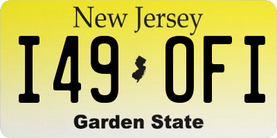 NJ license plate I49OFI