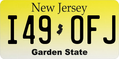 NJ license plate I49OFJ