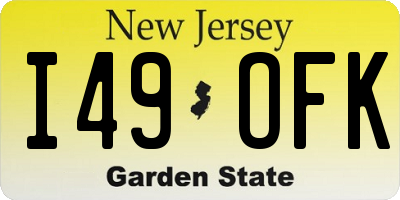 NJ license plate I49OFK