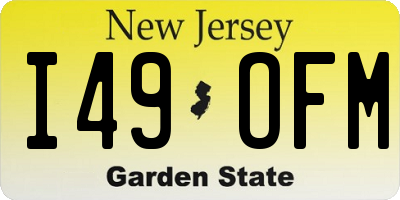 NJ license plate I49OFM