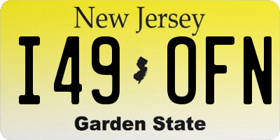 NJ license plate I49OFN