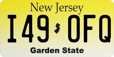 NJ license plate I49OFQ