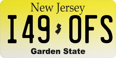 NJ license plate I49OFS