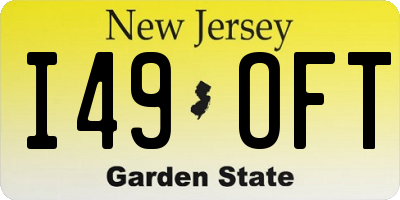 NJ license plate I49OFT