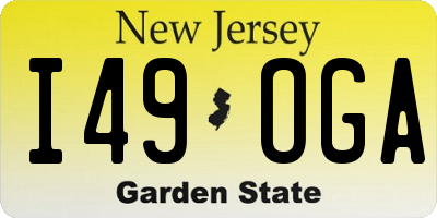 NJ license plate I49OGA