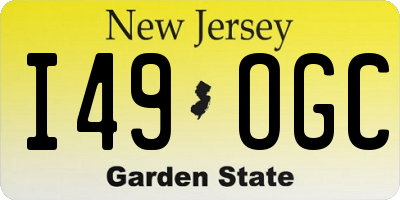 NJ license plate I49OGC