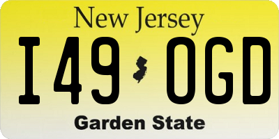 NJ license plate I49OGD