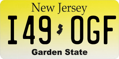 NJ license plate I49OGF