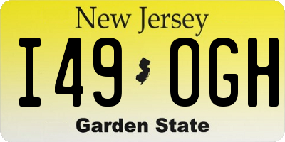 NJ license plate I49OGH