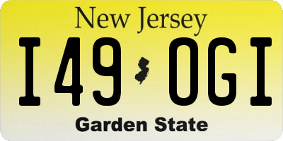 NJ license plate I49OGI