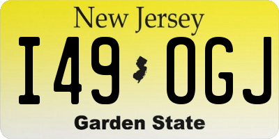 NJ license plate I49OGJ