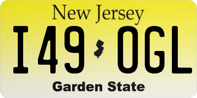 NJ license plate I49OGL
