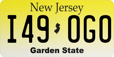 NJ license plate I49OGO