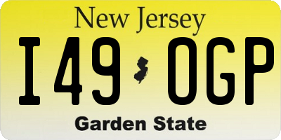 NJ license plate I49OGP