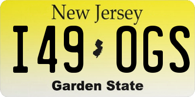 NJ license plate I49OGS