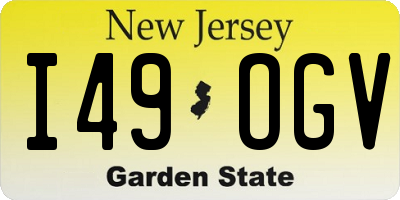 NJ license plate I49OGV