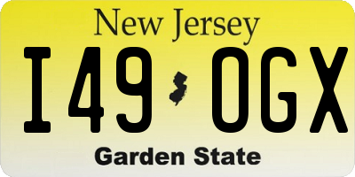 NJ license plate I49OGX