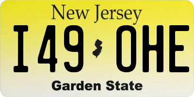 NJ license plate I49OHE