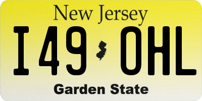 NJ license plate I49OHL