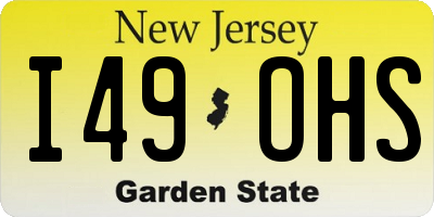 NJ license plate I49OHS