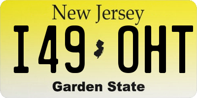 NJ license plate I49OHT