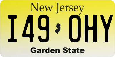 NJ license plate I49OHY
