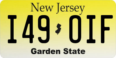 NJ license plate I49OIF